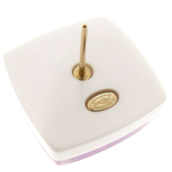 CHANEL Pink Logo Earrings